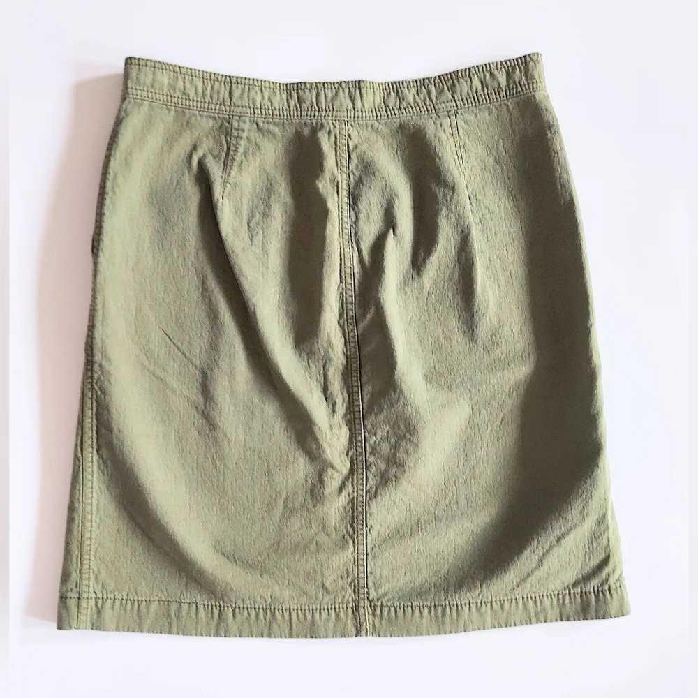 J. Crew Garment Dyed Utility Skirt Green 100% Cotton Womens 10